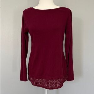 Karen Scott Burgundy Long Sleeve Top
